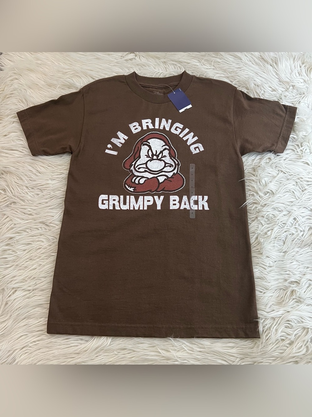 New Disney I’m Bringing Grumpy Back T-Shirt 100% Cotton Brown Men’s Size S